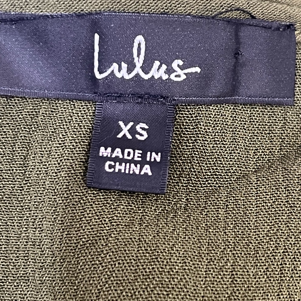 Lulus Harbor Point Olive Green Wrap Dress Women's Size XS - Picture 10 of 11